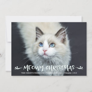 Cat Photo Meowy Christmas Holiday Card