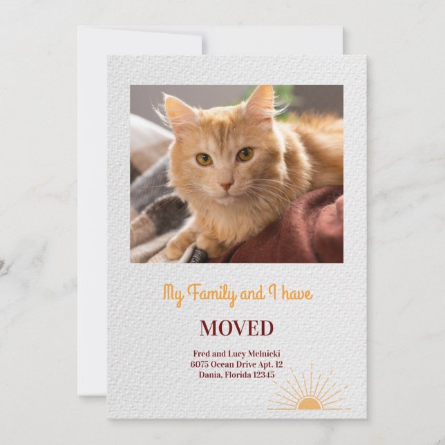 Cat Photo Moving Announcement (Front)