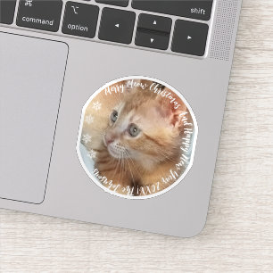 Cat Photo Name Custom-Cut Vinyl Sticker