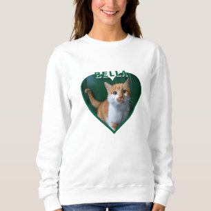 Cat Photo Name Heart Cat Owner T-Shirt Sweatshirt