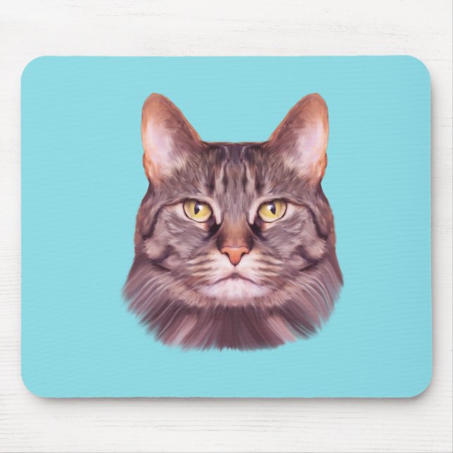 Cat Photo Portrait Mouse Pad (Front)