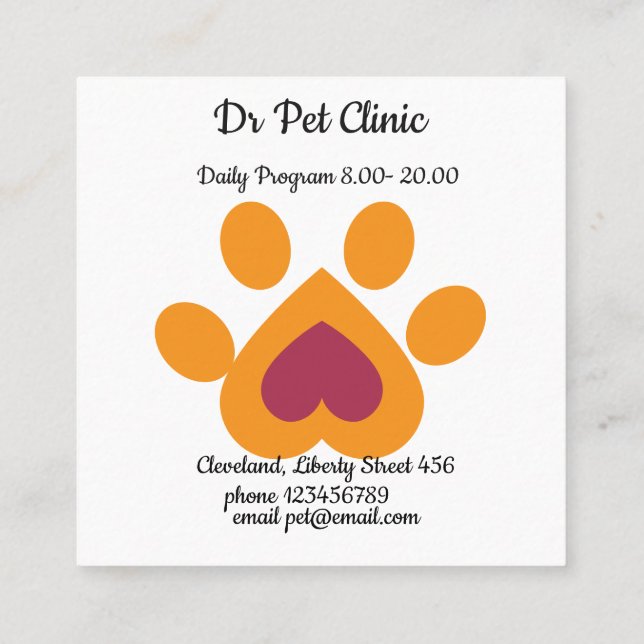 Cat Photo, Quotes Front and Back, Paw, Heart, Name Calling Card (Back)