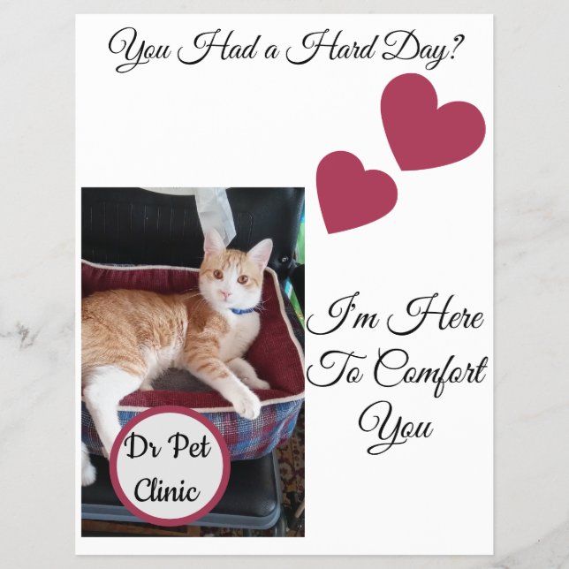 Cat Photo, Quotes Front and Back, Paw, Heart, Name Flyer (Front)
