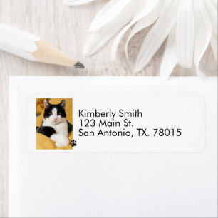 Cat Photo Return Address Label