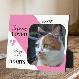 Cat Photo Sympathy Keepsake Pet Memorial pink Plaque