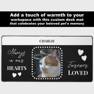 Cat Photo Sympathy Pet Memorial black Desk Mat