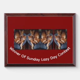 Cat photo text customize ,  award plaque
