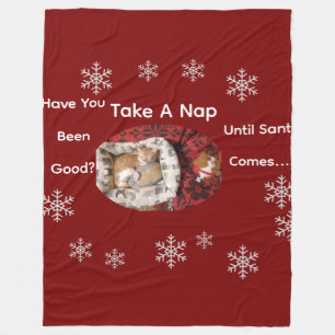 Cat Photo , Text, Customize Fleece Blanket