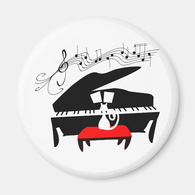 Cat & Piano Magnet (Front)