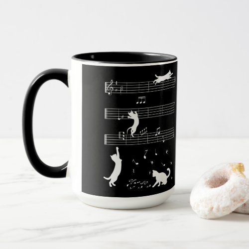 Cat Piano Notes Party Coffee Mug