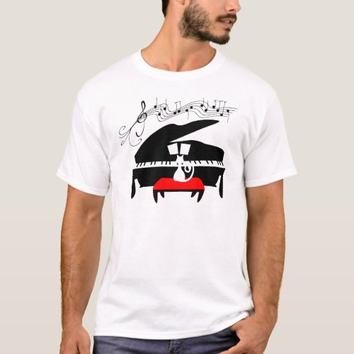 Cat  Piano T_Shirt