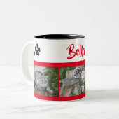 Cat Picture Collage With Paw Prints Personalized Two-Tone Coffee Mug (Front Left)