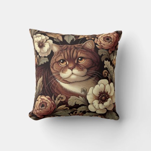 Cat Pillow William Morris Inspired