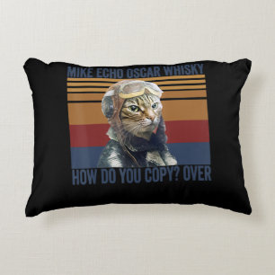 Cat Pilot Mike Echo Oscar Whisky Costume Gift Accent Pillow