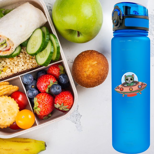 Cat Pilot & UFO spaceship, Cool Outer Space,Funny  Sticker (Creator Uploaded)