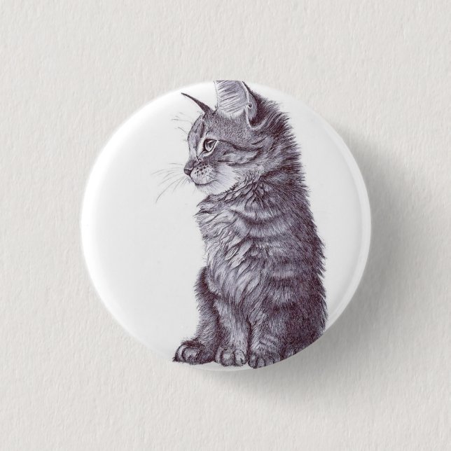 Cat Pinback Button (Front)