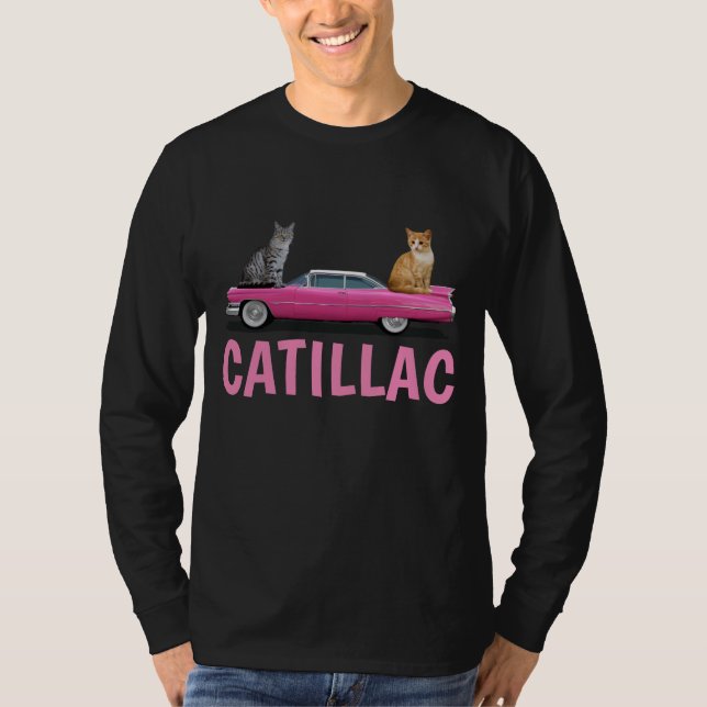 CAT PINK CADDY CLASSIC CAR  T-Shirt (Front)