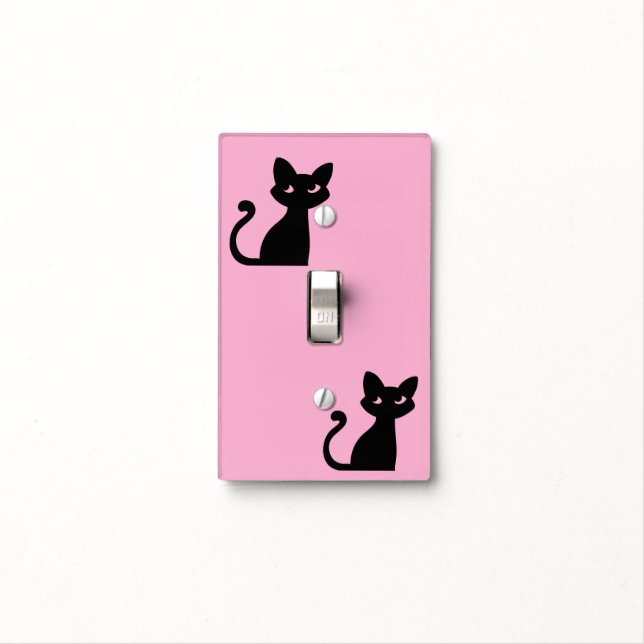 CAT PINK TOGGLE LIGHT SWITCH COVER (In Situ)