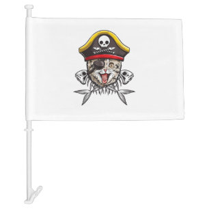 Cat Pirate Captain Men Jolly Roger Flag Skull And 