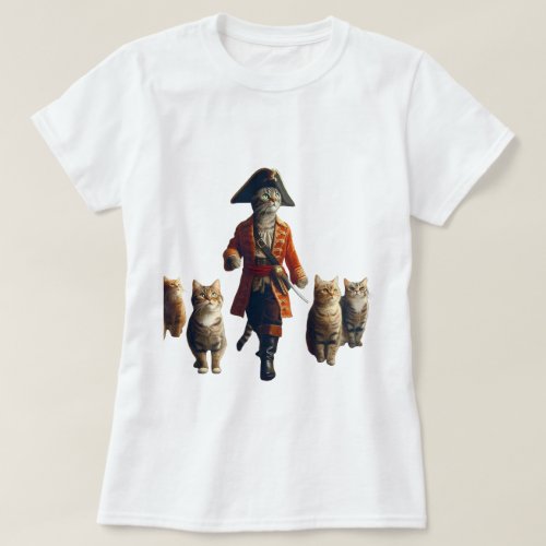 Cat Pirate Captain of Crew Treasure Quest T_Shirt