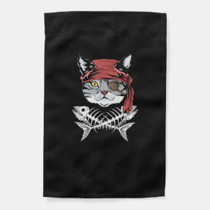Cat Pirate Funny Cat Pirate Halloween Garden Flag