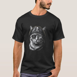 Cat Pirate Halloween Eye Patch, Kitten Trendy Hips T-Shirt