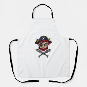 Cat Pirate Jolly Roger Flag Skull and Crossbones T Apron