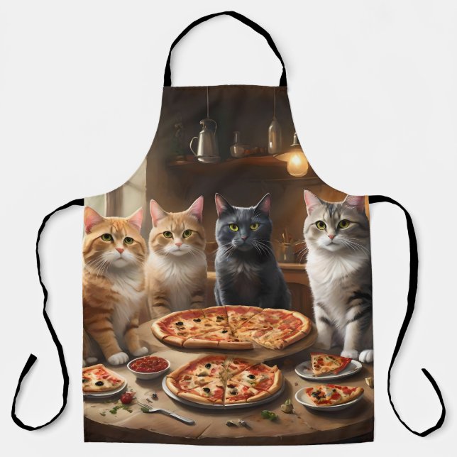 Cat Pizza Night, Apron (Front)