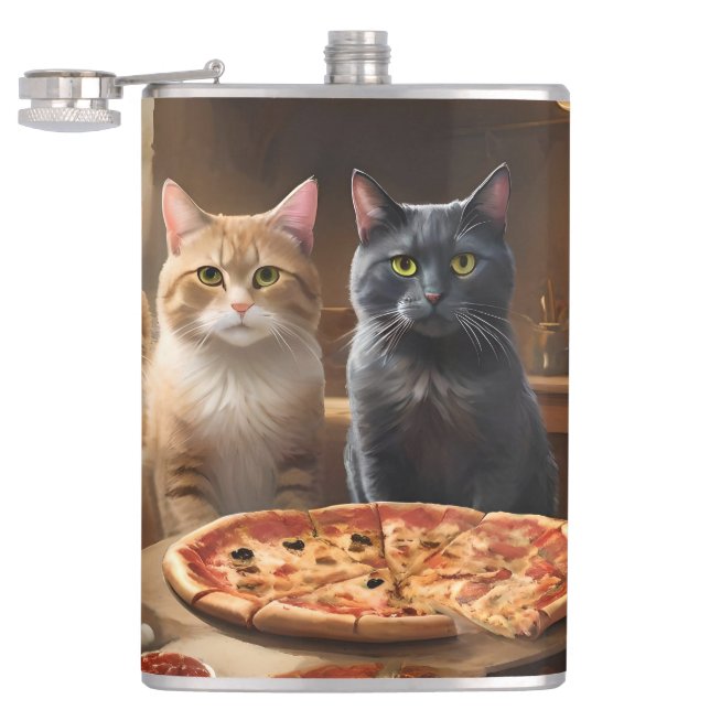 Cat Pizza Night, Flask (Opened)