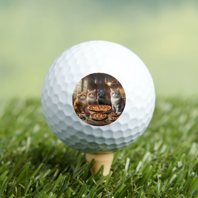 Cat Pizza Night, Golf Balls (Insitu Tee)