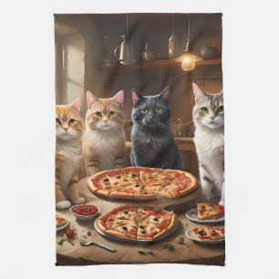 Cat Pizza Night, Kitchen Towel