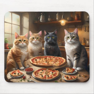 Cat Pizza Night, Mouse Pad