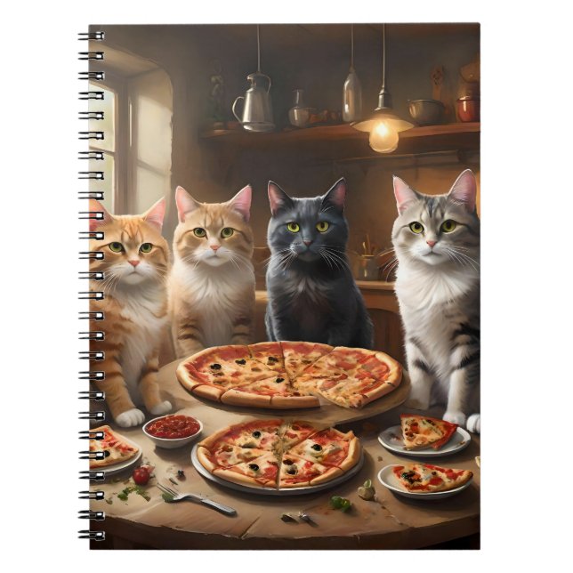 Cat Pizza Night, Notebook (Front)