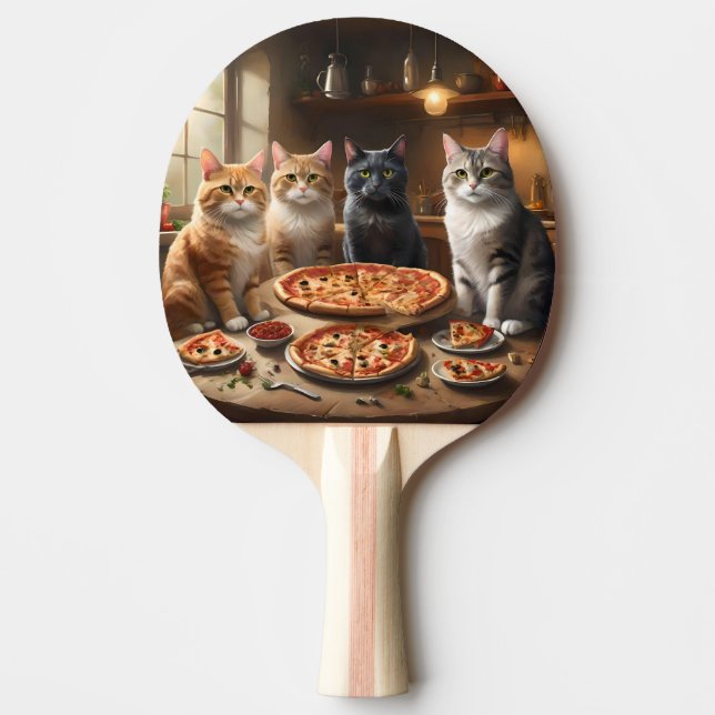 Cat Pizza Night, Ping Pong Paddle (Front)