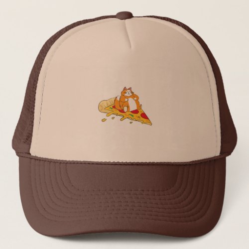 Cat Pizza Riding Flying Trucker Hat