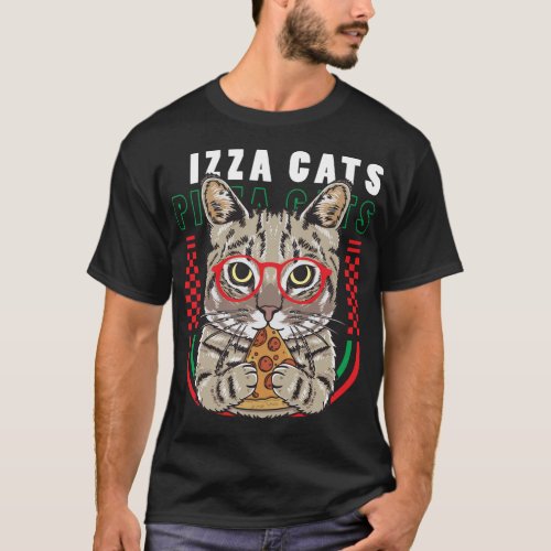 Cat Pizza Sunglasses Funny Cute Kitten Cat Lovers  T_Shirt