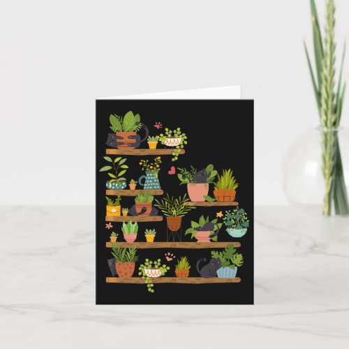 Cat Plant Garden Kitten Lover Flora Fauna Enthusia Card