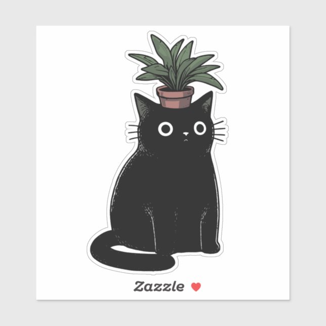 Cat Plant Head Sticker (Sheet)