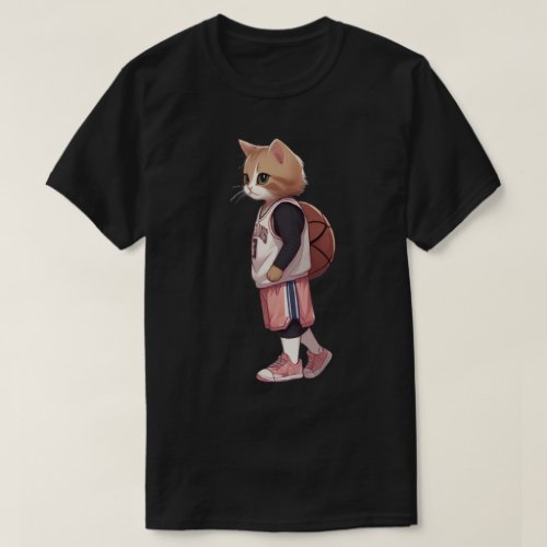 cat play basketball T_Shirt