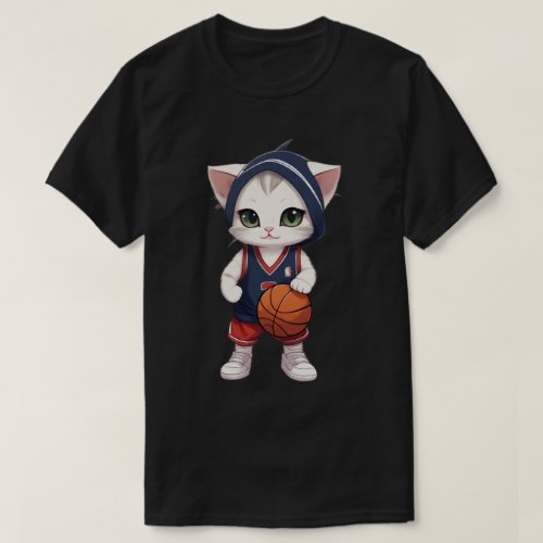 cat play basketball T_Shirt