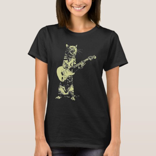 Cat Play Guitar T_Shirt