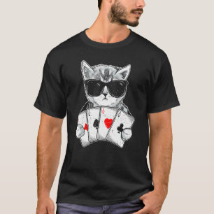 Cat Play Poker Gambling Casino Dealer Poker Player T-Shirt