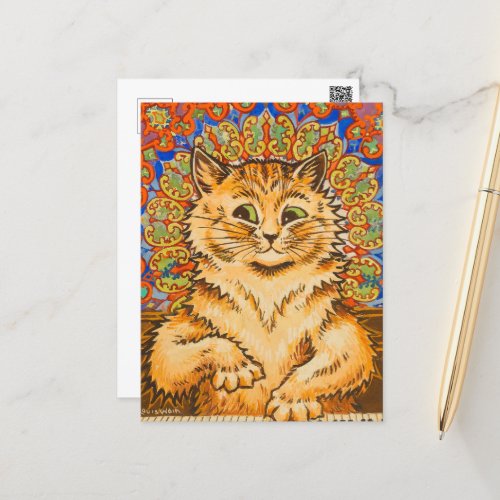 Cat Playing a Piano by Louis Wai Holiday Postcard
