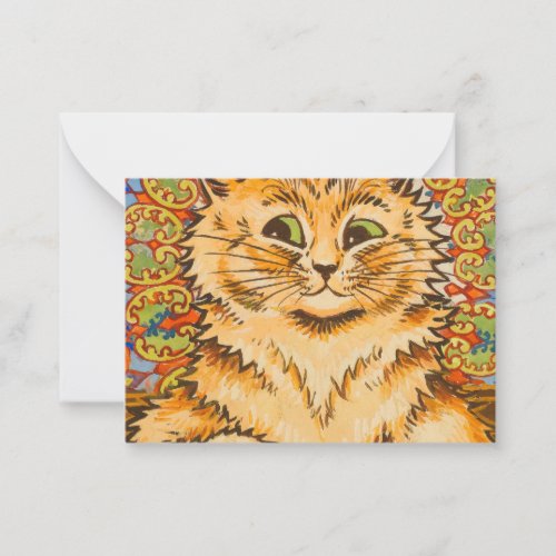 Cat Playing a Piano by Louis Wai Note Card