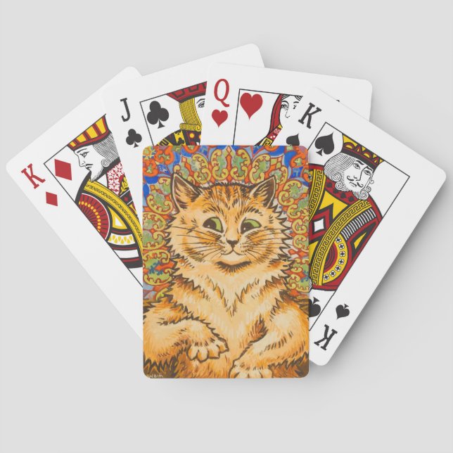 Cat Playing a Piano by Louis Wai Poker Cards (Back)