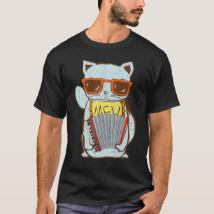 Cat Playing Accordion Accordions Player Graphic T-Shirt