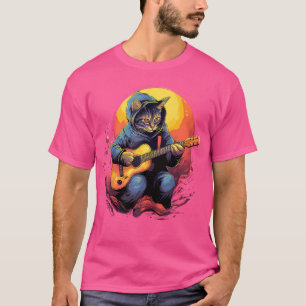 Cat Playing Acoustic Guitar Music Cat Guitar T-Shirt