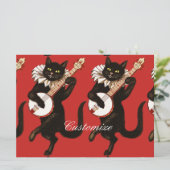 Cat playing Banjo Thunder_Cove (Standing Front)