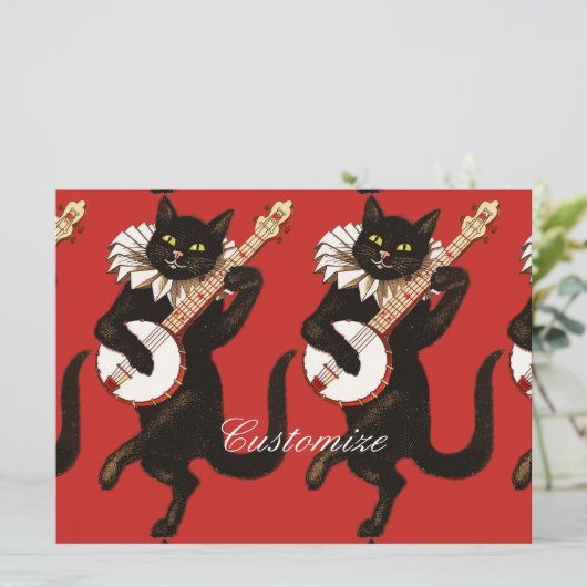 Cat playing Banjo Thunder_Cove (Standing Front)