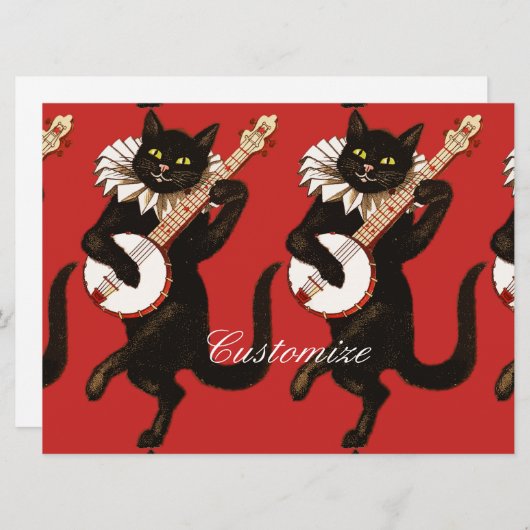 Cat playing Banjo Thunder_Cove (Front/Back)